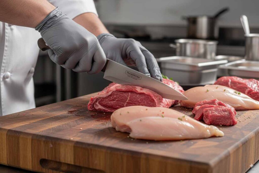 تصویر چاقو آشپزخانه دسته چوبی ترامونتینا